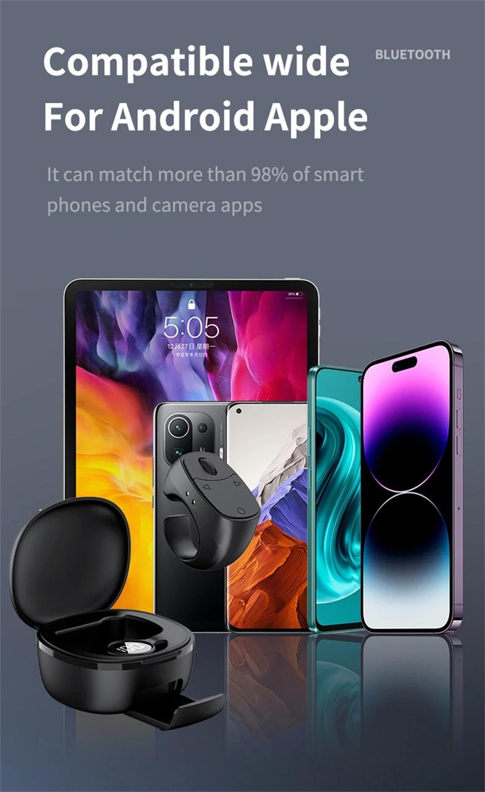 Wireless Bluetooth-compatible Compatible Remote Control Ring, Portable Selfie Mouse Video Page Turn Loop, Convenient Mobile Accessory, Cellphone Accessories