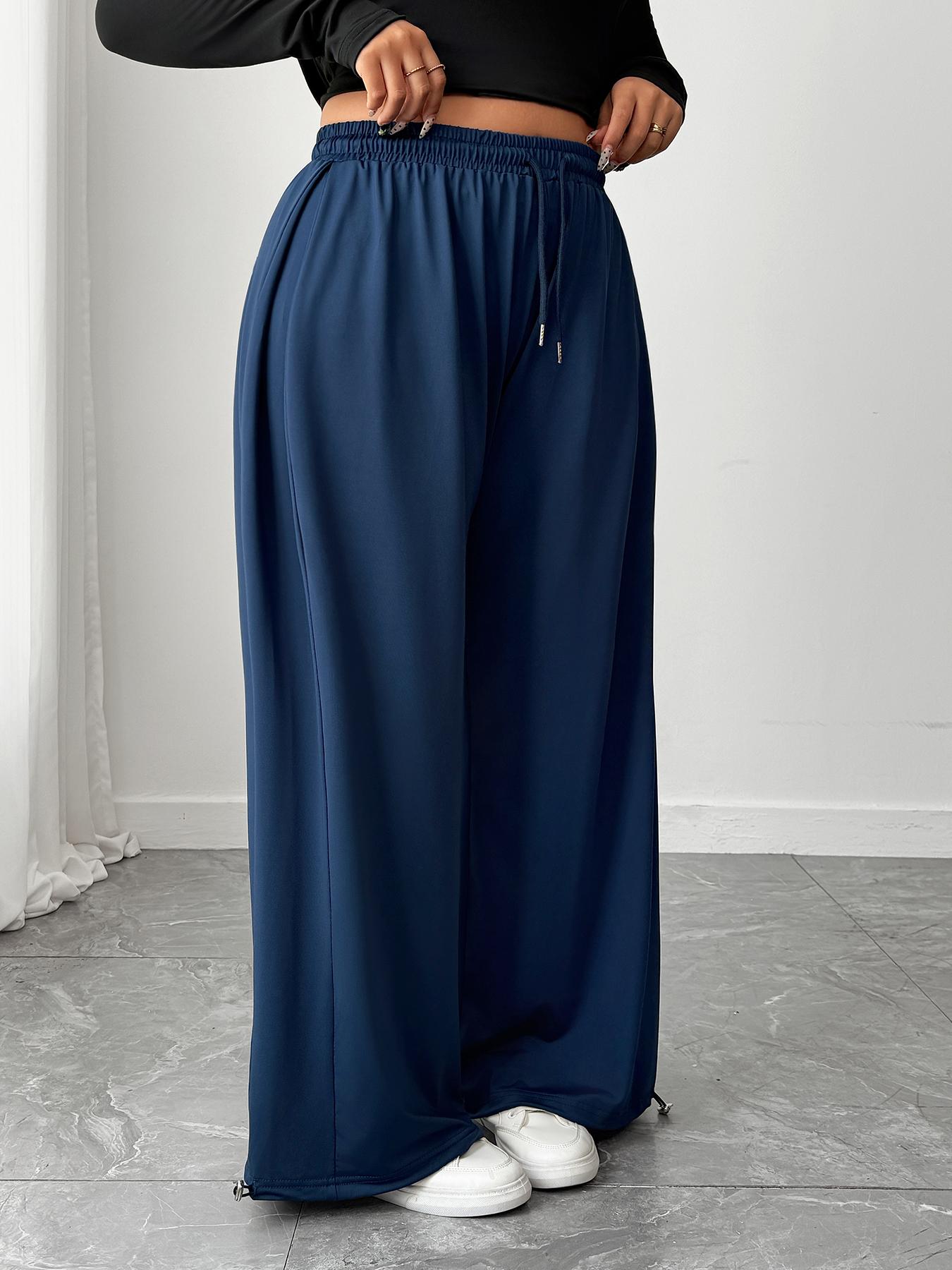 Women's High-Waisted Casual Pants, Stretchy Loose-Fit Ankle-Length Trousers for All Seasons, Gym & Outdoor Activities