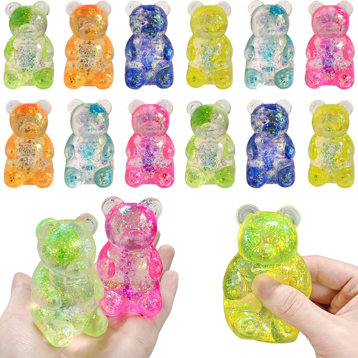 1/4pcs Gummy Bear Squish Fidget Toys Stress Balls for Kids ,Squish Sugar Ball Sensory Toys, Party Favors for Kids Squeeze Toy, Stress Relief Toy Squeeze Ball, Easter Basket Stuffers