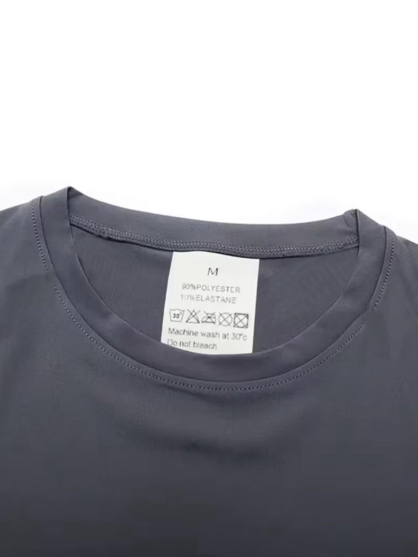 Men's Short Sleeve Sporty Tee, Quick-Dry Breathable Fabric, Norway Pattern, Slim Fit, Ideal for Gym, Running, Boxing, Outdoor Activities