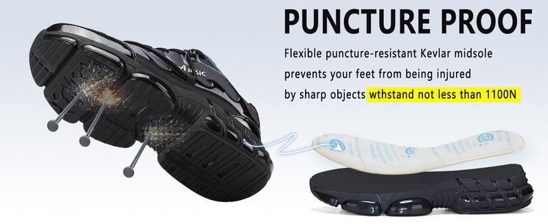 Steel Toe Shoes For Men Women Lightweight Breathable Safety Sneakers Steel Toe Indestructible Safety Shoes Outdoorfun