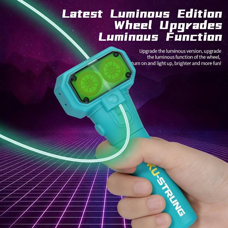 Glowing Gear Electric Rope Launcher, USB Rechargeable High-Speed Motor Magic Floating Rope, Stress Relief Toy, Stress Relief Tools for Kids and Adults, Birthday Gift for Ages 3+