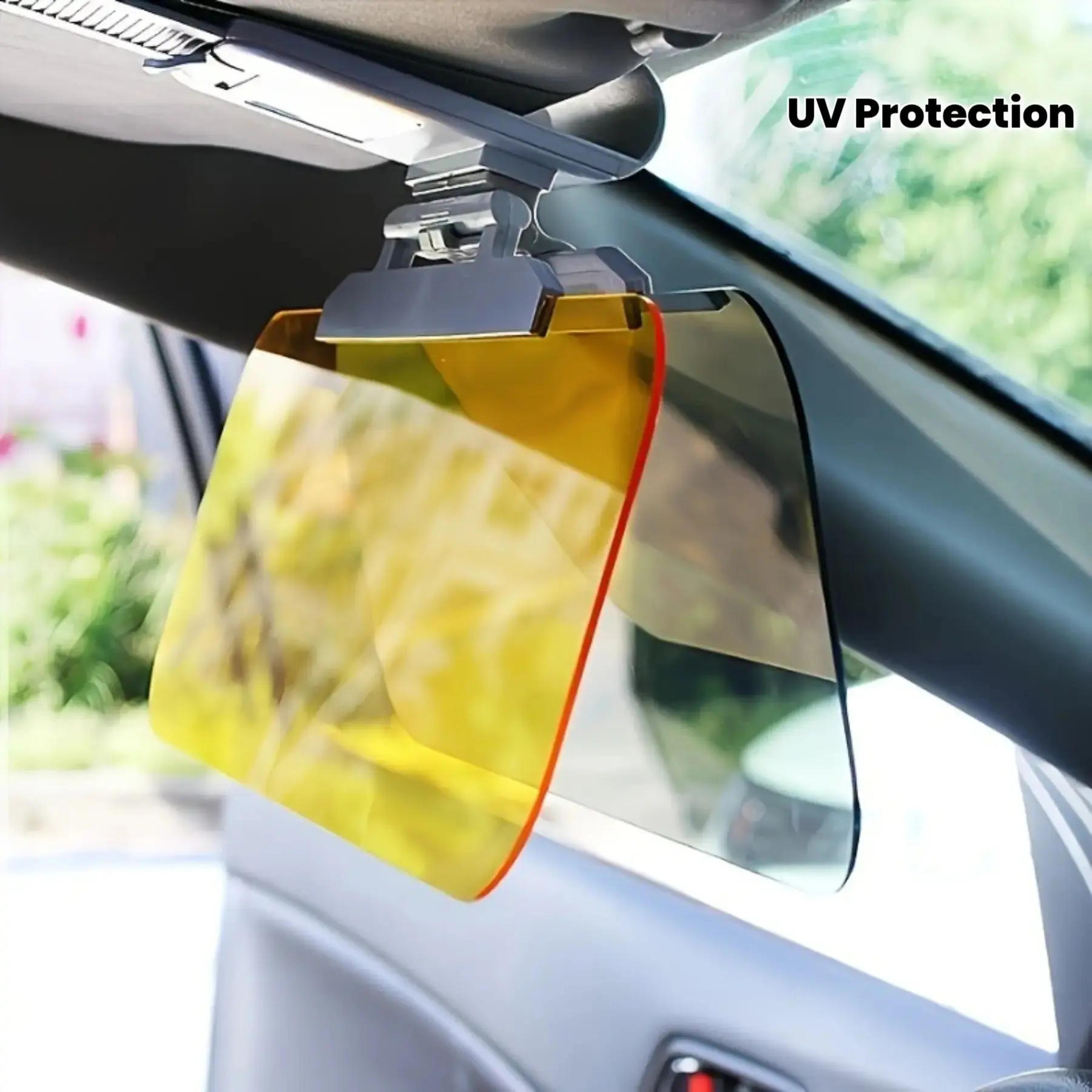 1 Pc Dual-Use Car Sun Visor, Car Sunshades For Windshield, UV protection with adjustable clip and suction cup, fits all vehicles, reduces glare from sunlight and headlights, safe driving and night vision