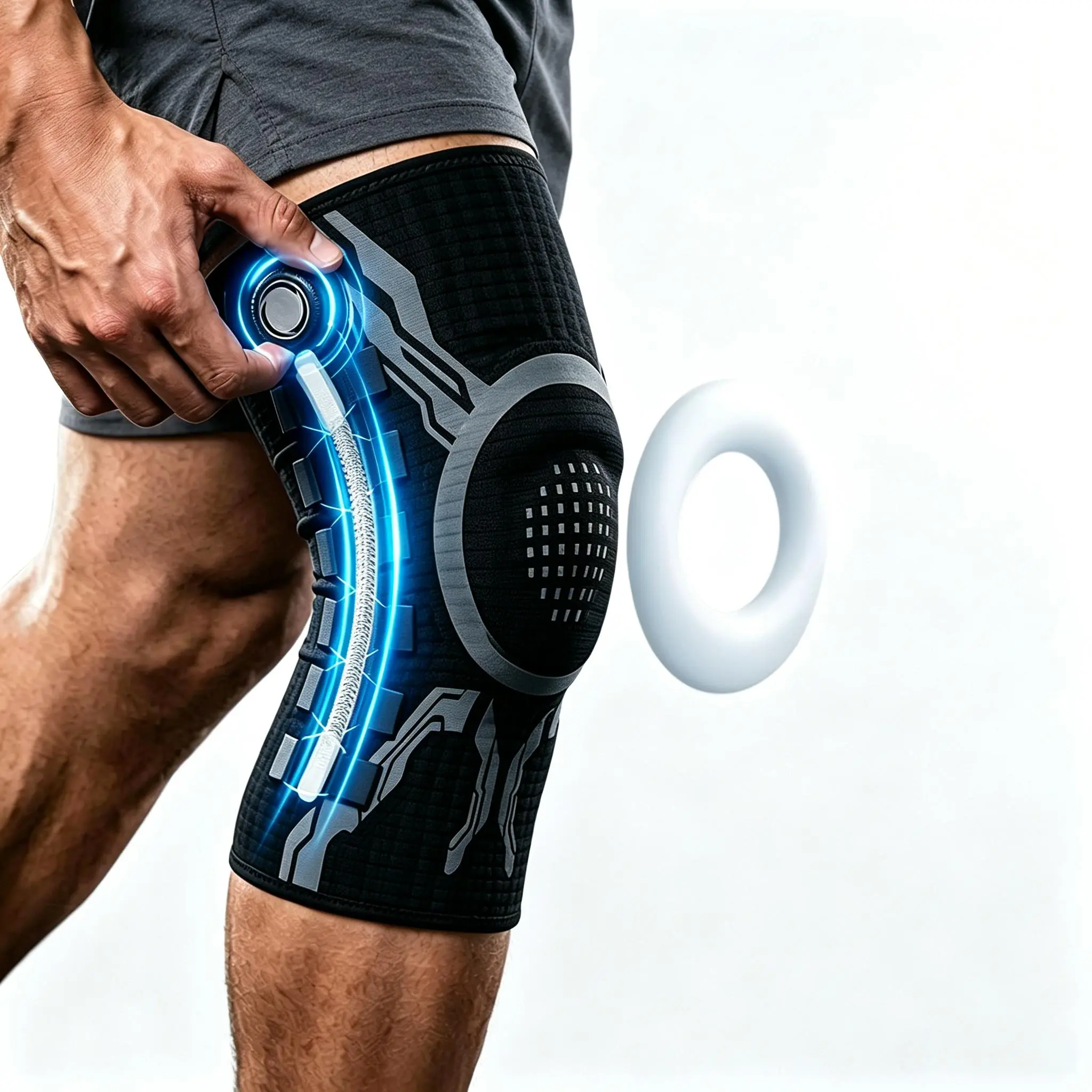 Knob Knee Brace, Sports Knee Pads, Adjustable Knee Support for Pain Relief, Compression Knee Sleeve with Patella Gel Pad & Dual Side Stabilizers, Sports Knee Protector for Workout, Arthritis, Joint Pain, Meniscus Tear, Running, Weightlifting, Gym