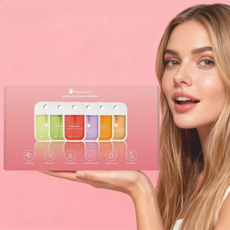 6pcs/box Alcohol-Free Hand Sanitizer, Moisturizing & Non-Sticky, Essential for Kids & Home, 6 Fragrances Daily Use