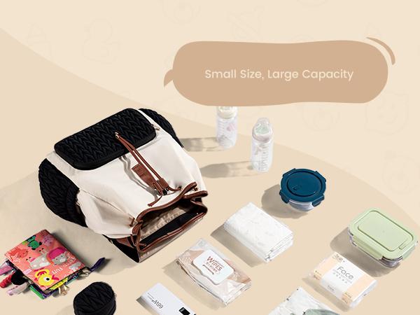 LOVEVOOK Diaper Bag Backpack, Small Baby Bag, Cute Baby Diaper Bag, Stylish Water-Resistant Travel Baby Bag for Mom, Baby Backpack with Changing Pad, Stroller Straps -Khaki TikTokShopBlackFriday Christmas Gift Ideas