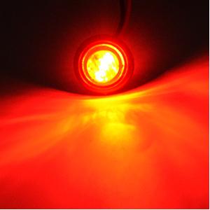 Nilight 10PCS 3/4 Inch Round LED Clearance Light LED Front Rear Side Marker Indicator Light Bullet Marker Light Red eyes leds for car Truck Automotive