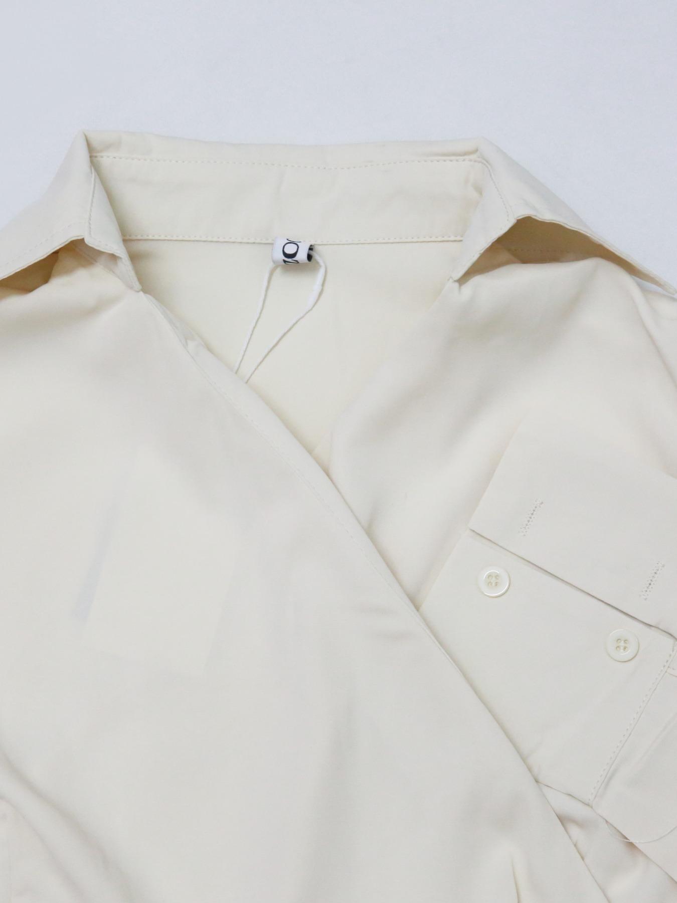 Women's Solid Notched Neck Wrap Pleated Belted Shirt Dress, Elegant Fashion Long Dress for Daily Holiday Work Office Wear, Fall Clothing Women, Dresses for Women, Women Dress for Spring Fall, Elegant Fit Dress