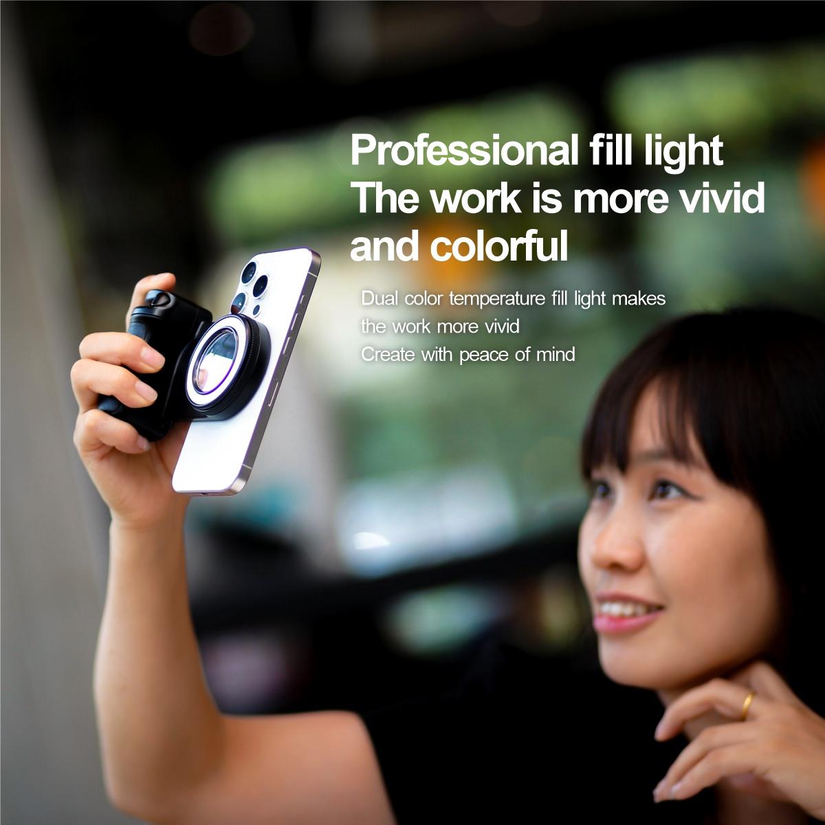 Magsafe Bluetooth-compatible Shutter Phone Hand Grip, Camera Handle Grip for iPhone Vlog, Selfie Stabilizer & Handle, Selfie Stand