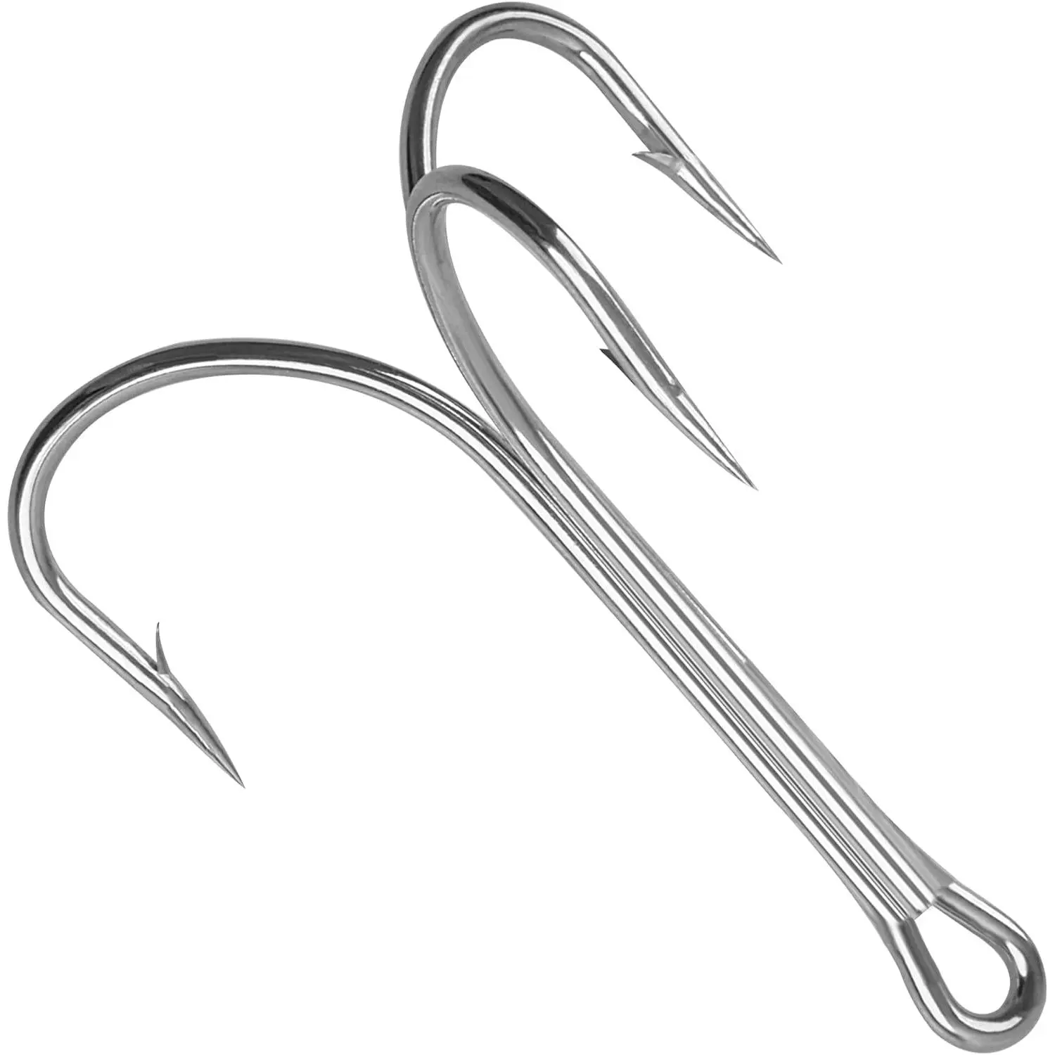 Classic three-hook fishing hook, large silver three-hook, rust-resistant fishing hook