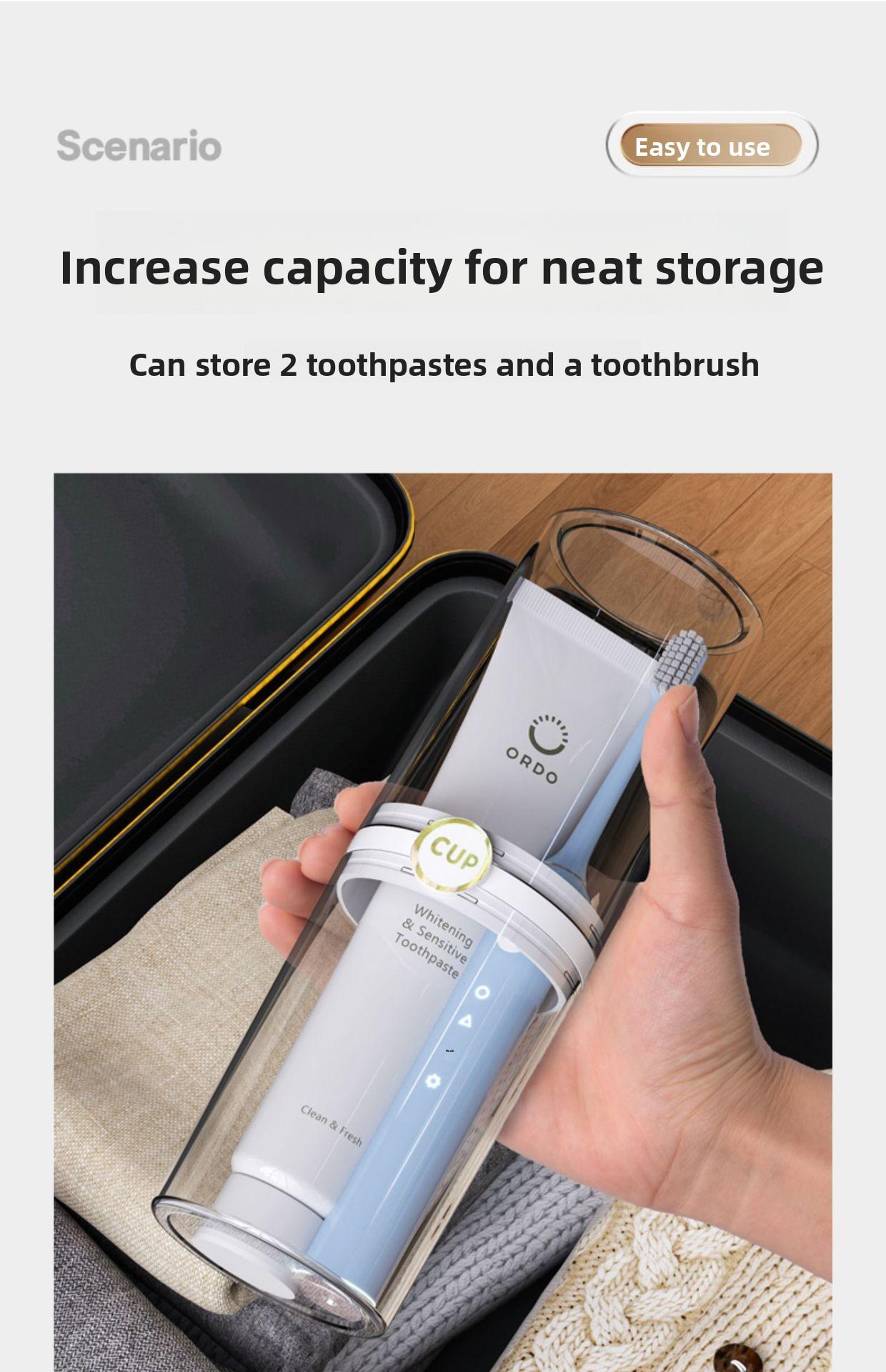 Portable Travel Toothbrush Cup Set for Couples Home Dormitory Use Compact Storage Toothbrush Holder with Drain Hole and Lid Ideal for Travel Camping