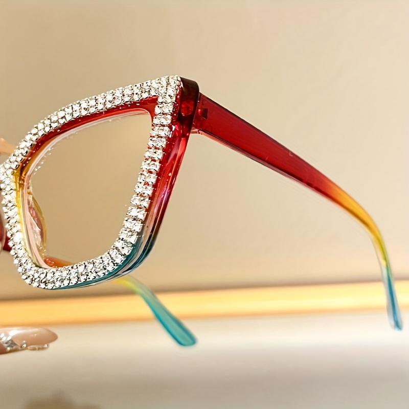 Cat Eye Reading Glasses for Women with Rhinestone Accents, Lightweight & Durable PC Frame, Blue Light Blocking Eyewear, Ideal Gift, High Quality Eyewear, Lightweight Durable Glasses, Daily, Readers