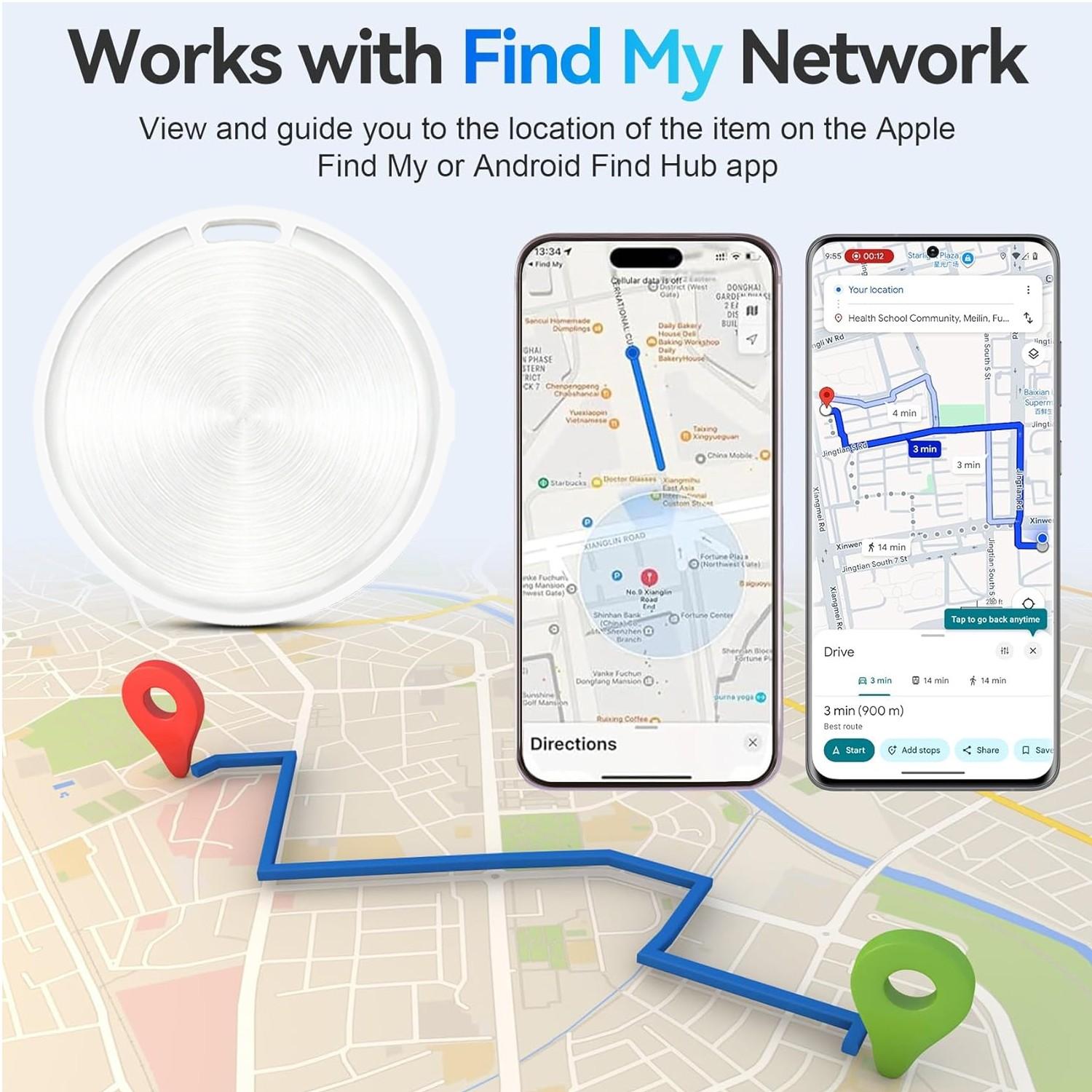 Smart Dual System Tracker, Bluetooth-compatible Location Finder for Keys Wallet Luggage Pets, Precision Tracking Anti-Loss Device for Android Phones