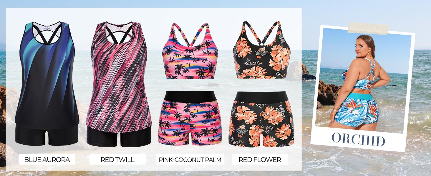 【3pcs & 16-28W】Hanna Nikole Women Plus Size 3pcs Set Tummy Control Swimsuit Hollowed-Out Tank Top+Cropped Tops+Briefs Tankinis Tankinisuit SpringStatements 【3pcs & 16-28W】Hanna Nikole Women Plus Size 3pcs Set Tummy Control Swimsuit Hollowed-Out Tank Top+Cropped Tops+Briefs Tankinis Tankinisuit SpringStatements