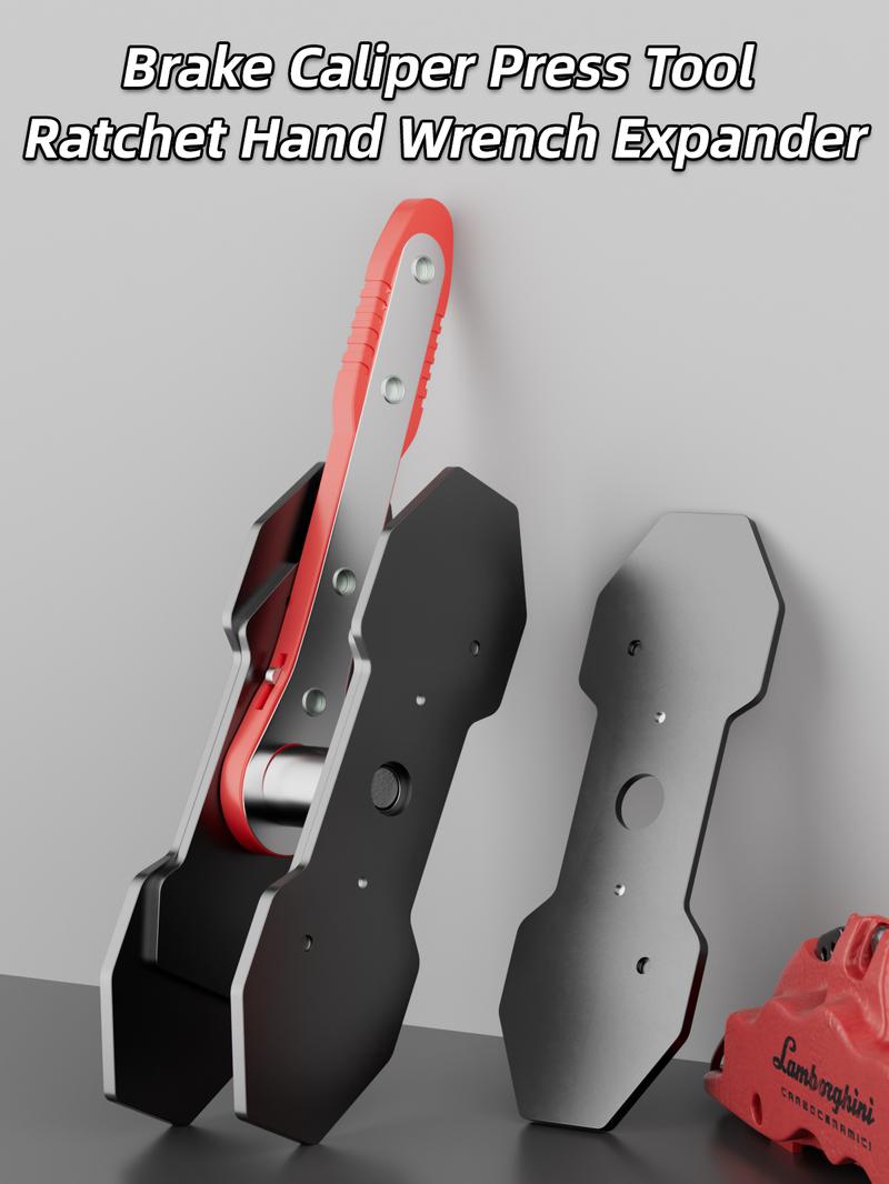 Brake Caliper Press Tool Car Piston Spreader Pad 360 Degree Swing Ratchet Hand Wrench Expander for Single Twin Quad Piston Disc Brake