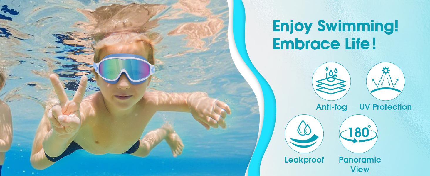 MERSUN 2 Pack Kids Swim Goggles for 3-15 UV Protection Anti-Fog Pool Water Swimming Goggles For Boys Girls Youth Toddler，Anti-fog for Toddler Girls Boys 3-15 Adjustable Waterproof mask high definition swim glass  anti-fog swimming goggles Nose Clips