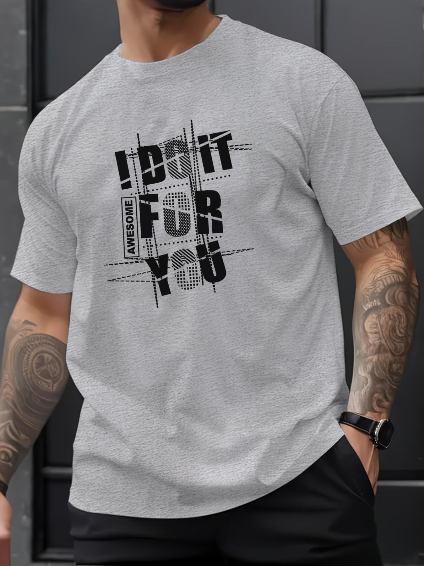 Men's Summer Micro-Stretch Comfort Round Neck Printed T-Shirt, Fashionable Trendy Wear, Best Choice for Men, Casual Stylish Tee