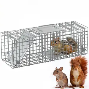 Garvee Spacious Collapsible Humane Live Animal Trap Cage – Adjustable Trigger, Easy Set & Release – For Raccoons, Stray Cats, Squirrels, Rabbits, Skunks, Groundhogs, Armadillos – Outdoor Waterproof Nature Catcher – 46/32/24 inch Options