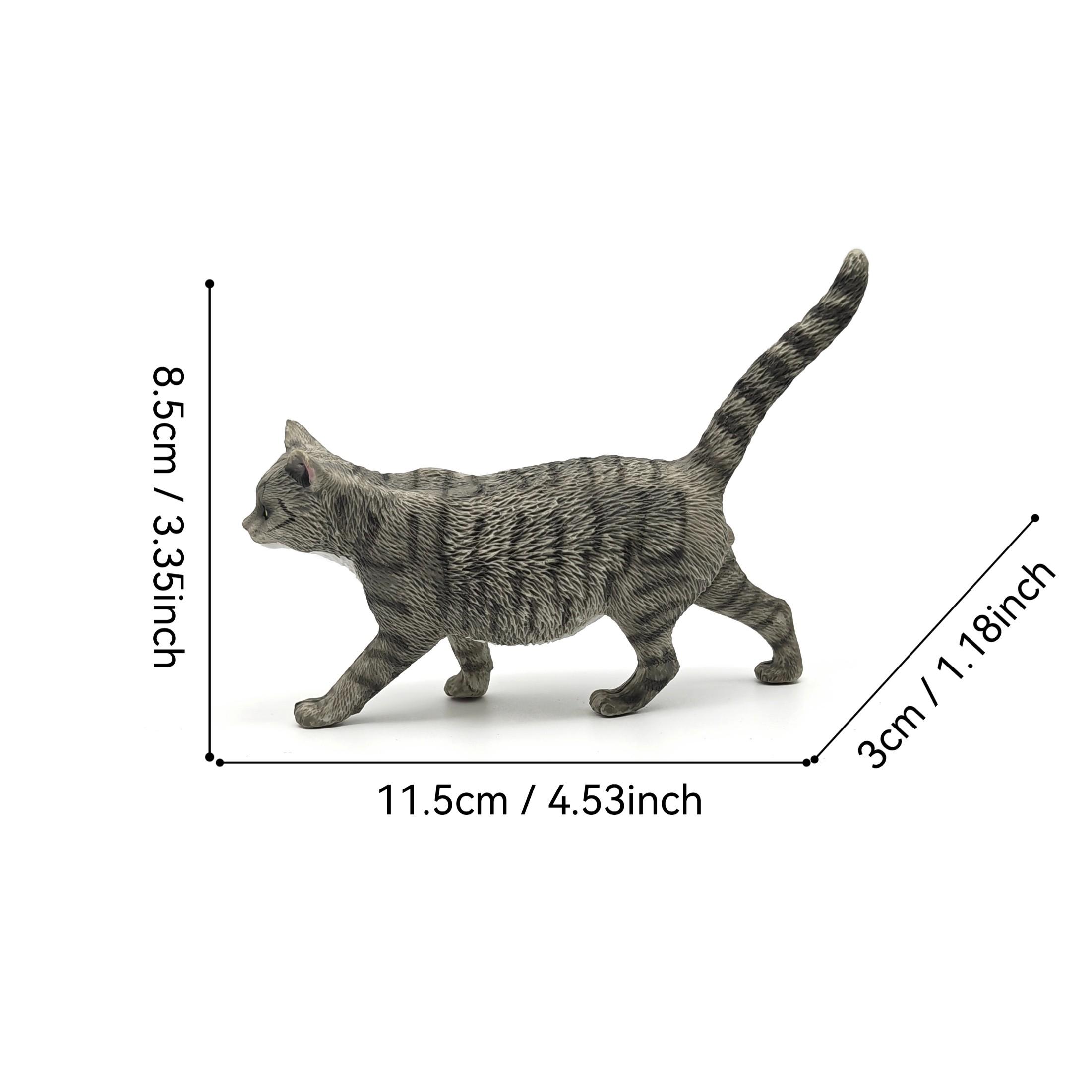 Realistic PVC Standing Cat Animal Model, Lifelike Design Cat Statue Decoration, Home Decor and Collection, Garden Office Desk Bonsai Rockery Miniature Scene