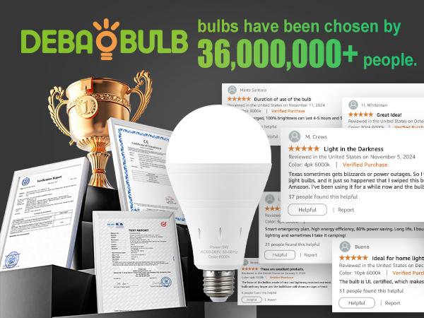 DEBAOBULB Rechargeable Emergency Light Bulbs Battery Powered LED Light Bulb 6000K Daylight E26 120 Volt 9W 60W Equivalent with 1200mAh for Home Power Outage Camping Hurricane DEBAOBULB Rechargeable Emergency Light Bulbs Battery Powered LED Light Bulb 6000K Daylight E26 120 Volt 9W 60W Equivalent with 1200mAh for Home Power Outage Camping Hurricane