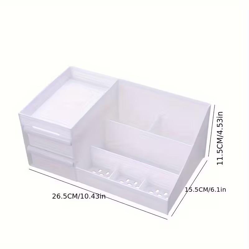 New Luxury Makeup Organizer Box, Desktop Storage for Cosmetics, Dust-Proof Vanity Tray, Elegant Cosmetic Holder, Modern Design