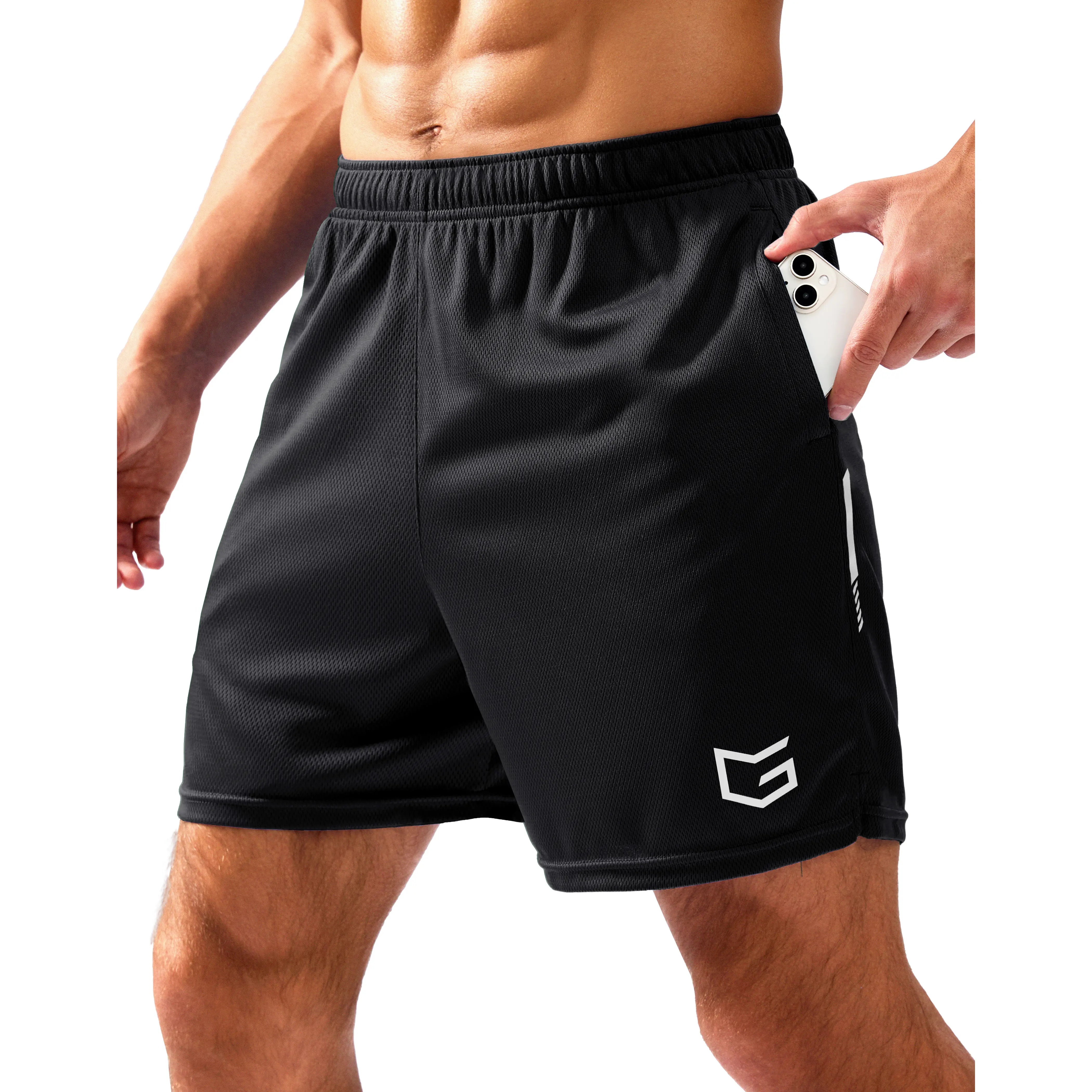 [Clearance] G Gradual Men's Gym Shorts with Zipper Pockets 5"/7"/10" Basketball Shorts Breathable Athletic Mesh Lightweight Quick Dry Shorts for Workout Running Tennis