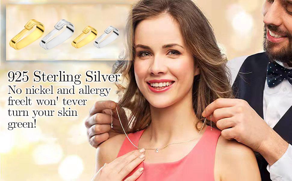 OHINGLT 10 Pieces Jewelry Making Clip Clasps - Clip Clasps in 925 Sterling Silver, Fashionable and Delicate Necklace Pendant Clasps
