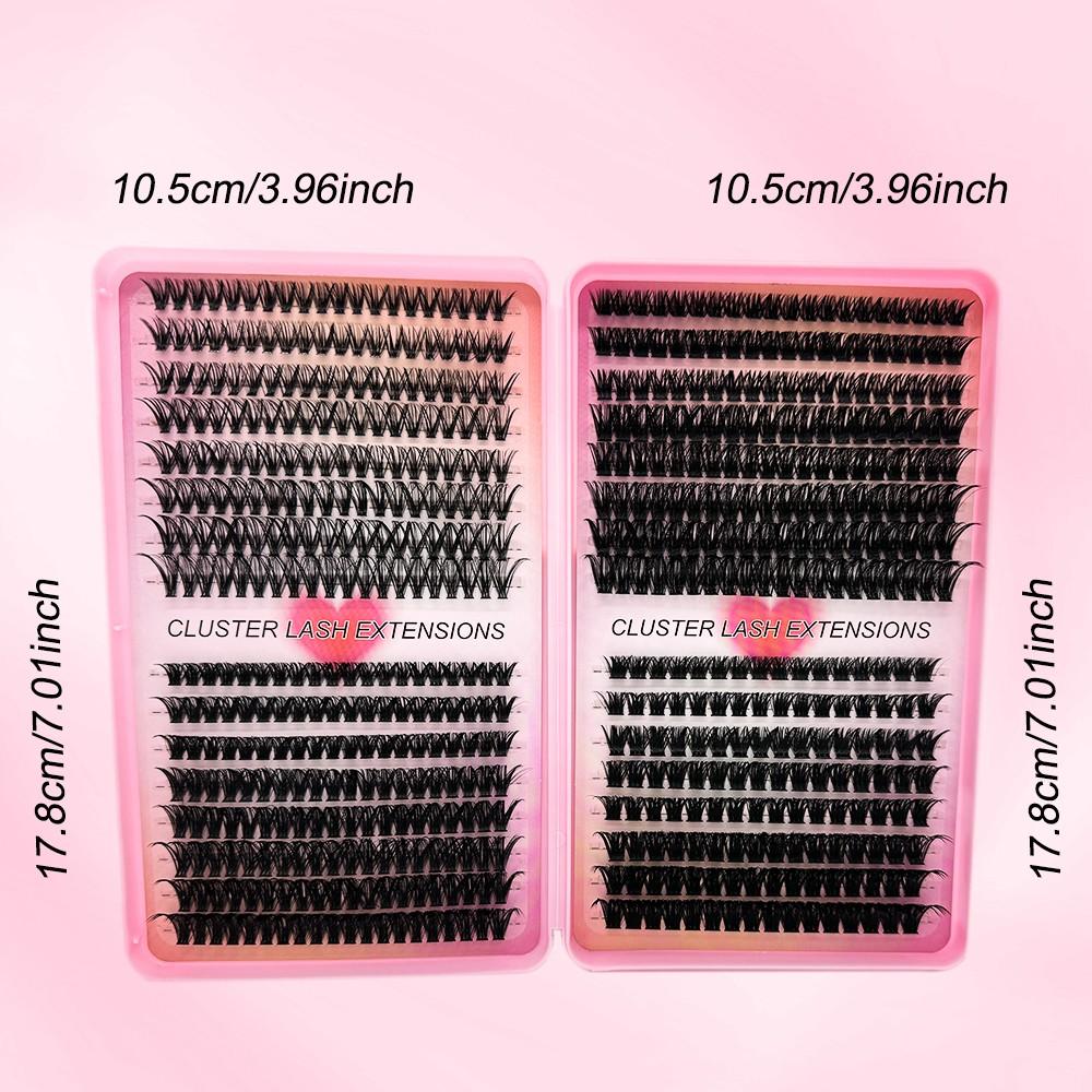 608 Pcs Eyelash Extension Kit, Individual Set Eyelashes, D-Roll, Multiple Lengths, Odorless, Easy to Apply, Home Makeup Books