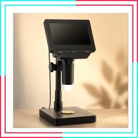 4.3" Digital Coin Microscope with Screen, Error Coin Magnifier with Lights, Weighing Scale for Collectors, Jeweler, Students, Compatible with Windows/Mac