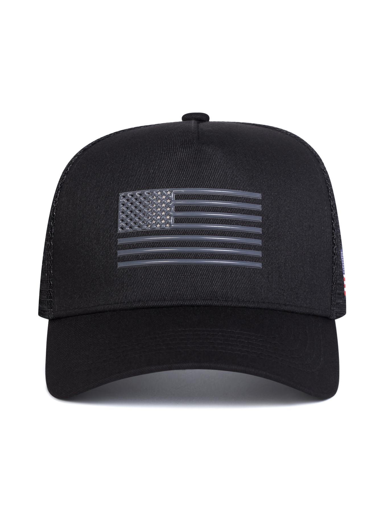 Unisex American Flag Baseball Cap, Breathable Cap, Adjustable Sun Protection Hat for Outdoor Travel Beach Vacation, Casual Fitted Woven Fabric Design