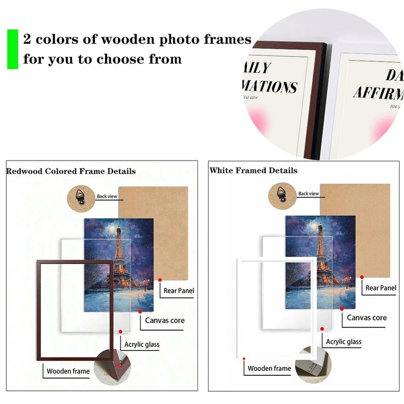 3pcs Wooden Frame Flower Landscape Wall Art Canvas Print Bohemian Poster Nordic Modern Home Decor, Mdf Material, Made in China