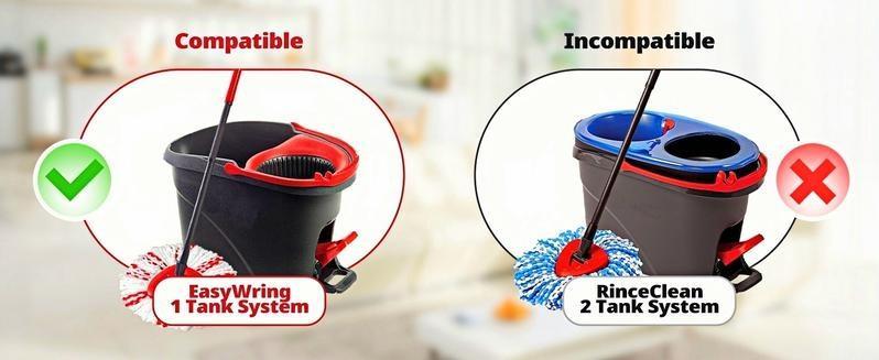 【Summer  Vibes】Spin Mop Replacement Heads Compatible with Oceda EasyWring 1-Tank System, 30-58" Mop Handle,Scrub Brush and Base Combo Set,Mop Refills Easy to Replace and Cleaning,graduation gifts,class of 2026 gifts,household essentials