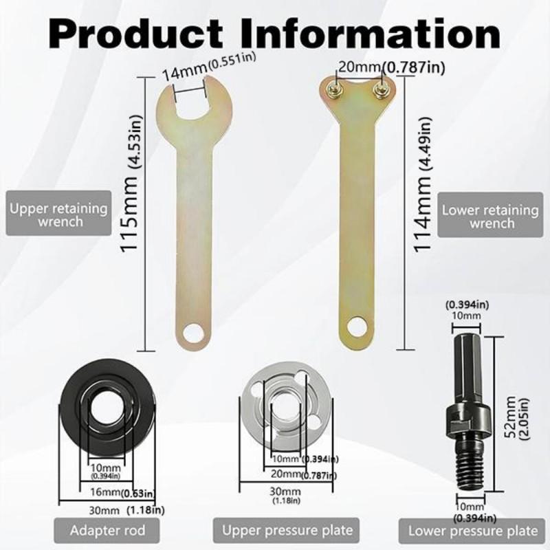 10-Piece Drill Angle Grinder Rod Set, Adjustable 10mm Rotating Drive Shaft Accessories, Includes Wrench, Fits Cutting Polishing Sponges