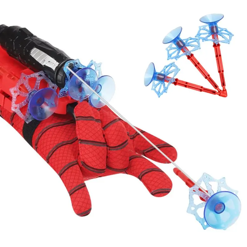 Halloween Christmas Spider‑Web Shooter Cosplay Wrist Launcher Set | Party Favor Kit with Glove, 3 Bullets, 2 Wristbands & Rope | Halloween Christmas Birthday Goodie Bag Fillers