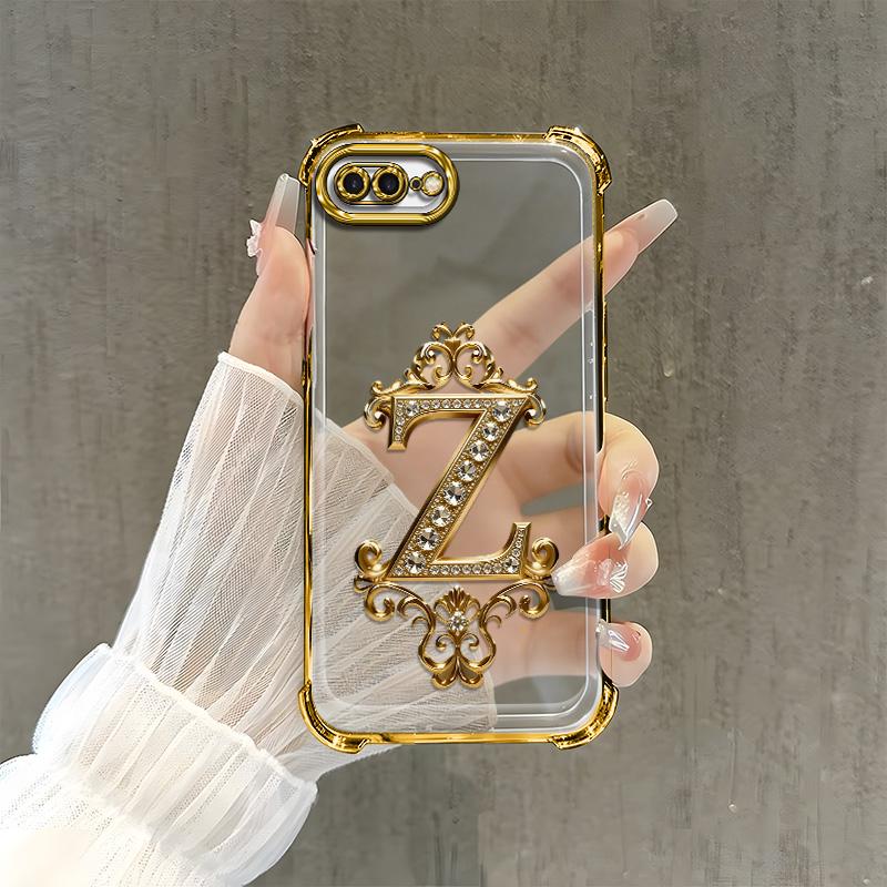 Suitable for [iPhone 7 Plus] high-end phone case🥰，Features a premium-look printed design—not actual 3D diamond studs，Choose from any of the 26 letters. YM99