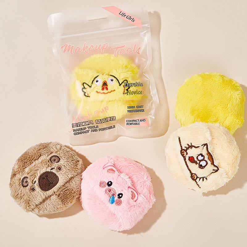 Cute and soft plush powder puff, soft and comfortable, thick flocking, skin-friendly, for loose powder setting