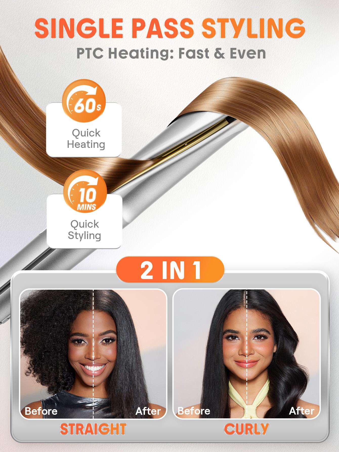 【BOGO SALE】SHEGLAM HAIR Sleek Chic Twist Kiss Flat Iron-US Plug-Effortlessbeauty- Coachella