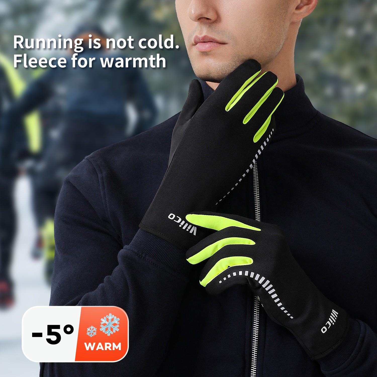 Winter Running Warm Gloves, Windproof Touchscreen Sports Gloves, Lightweight Flexible Non-Slip Palm, Unisex Outdoor Morning Run Cycling Training Gloves
