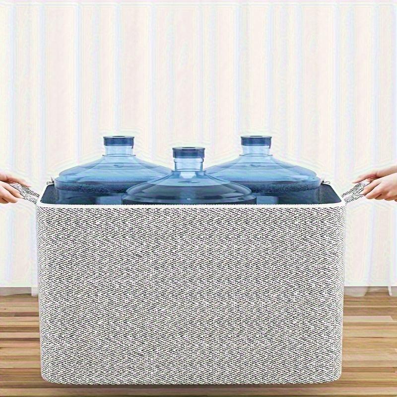 4 Pack Foldable Fabric Storage Bins with Lid Stackable Closet Organizers for Under Bed Wardrobe Moving Space Saving Rectangular Large Capacity Beige High Capacity Storage