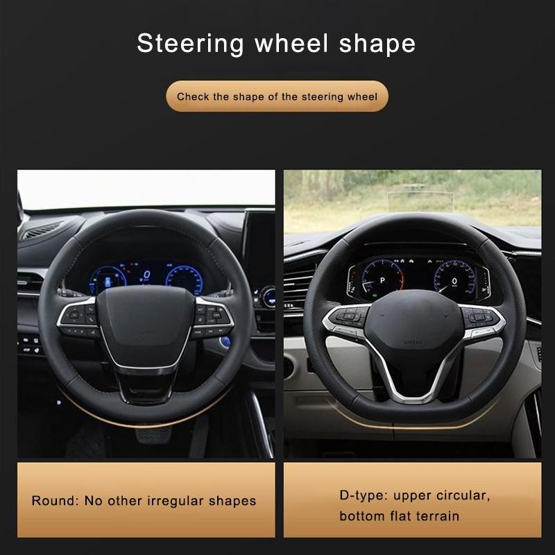 38CM Carbon Fiber PVC Car Steering Wheel Cover Breathable Anti Slip ...