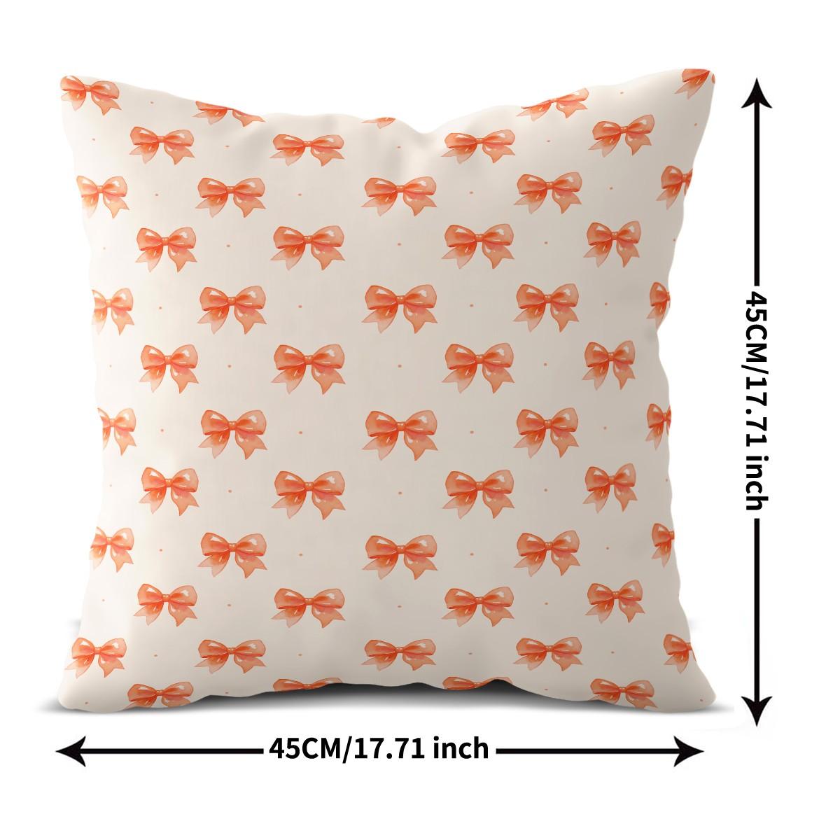 Kawaii Cute Bow Knot Throw Pillow Covers, Pastel Ribbon Decorative Sofa Pillows, Sweet Gift for Teen Girls and Women, with Pillow Insert