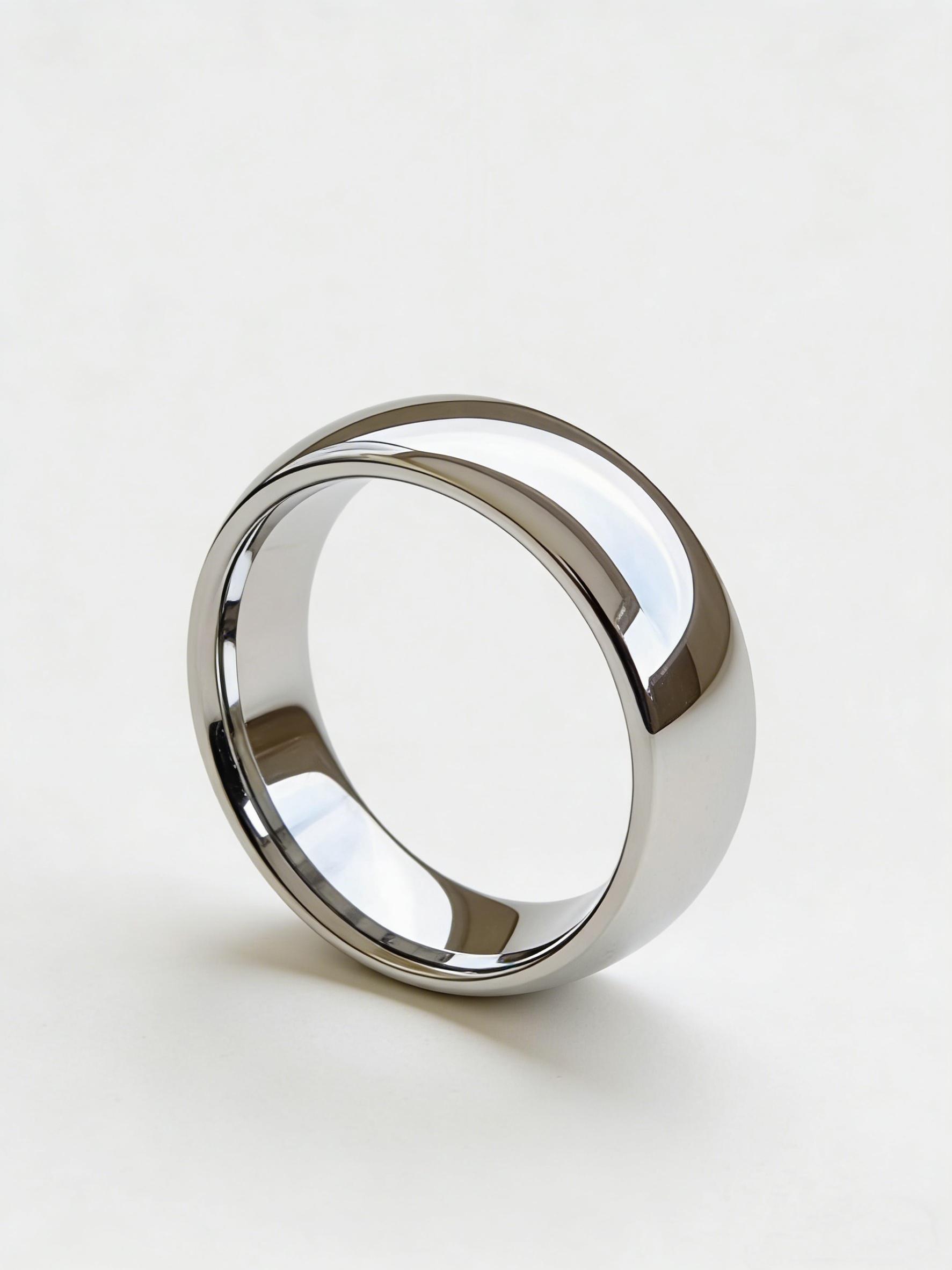 Classic Silver Color 8mm Stainless Steel Ring, Simple Design, Unisex Jewelry Gift, Suitable for Daily Wear, Weddings, Anniversaries