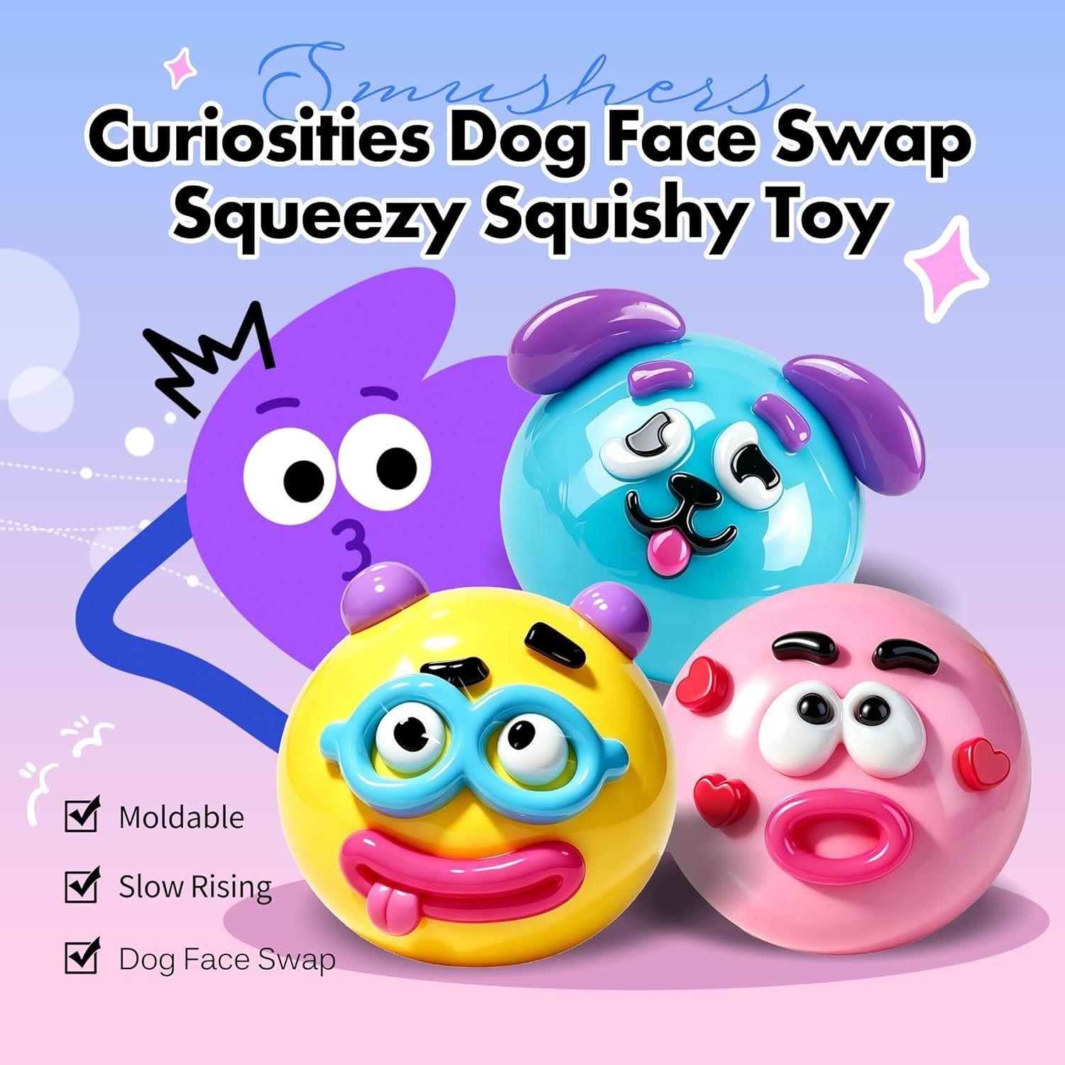 Cute Squishy Stress Relief Toy, Soft Squeeze Sensory Fidget Play Ball, Funny Face Anxiety Relief, Desk Toy Gift for Kids & Adults