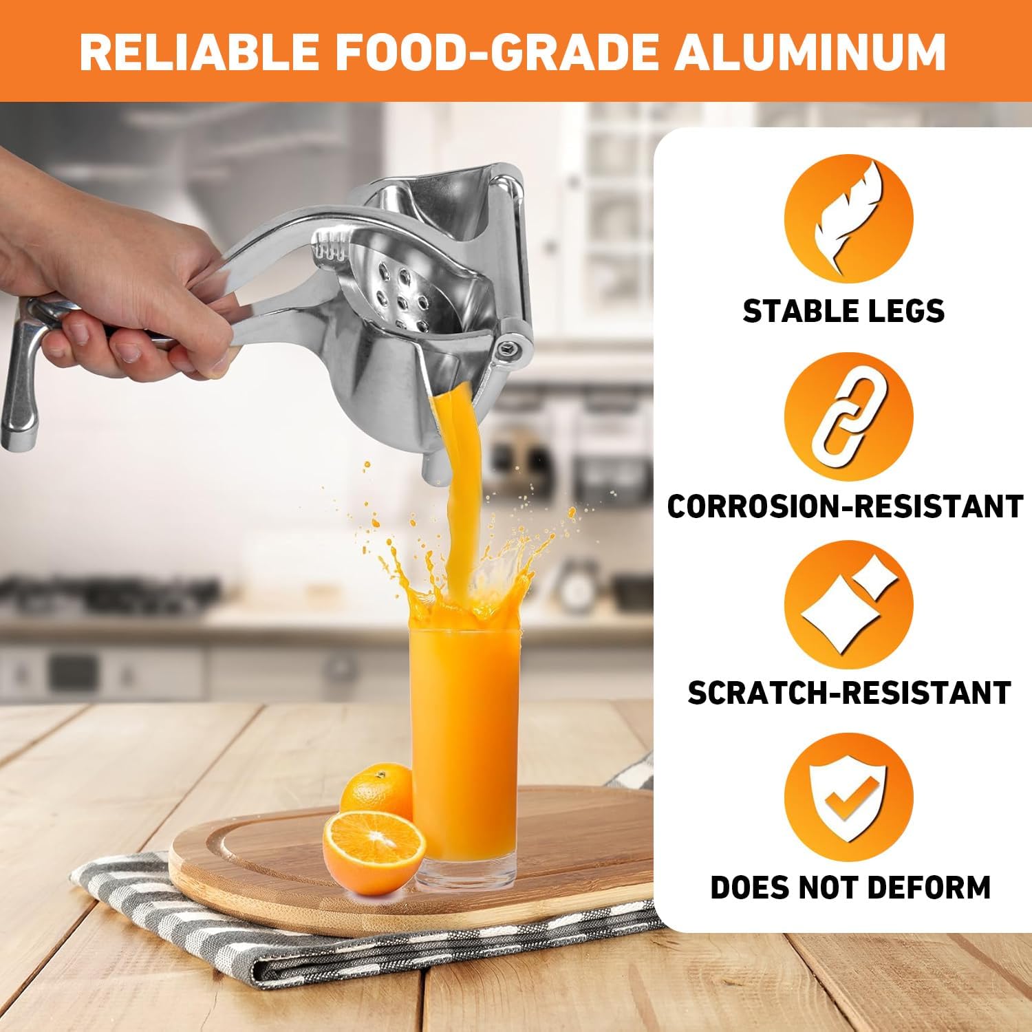 Hand Juicer Squeezer, Heavy Duty Fruit Juice Squeezer Handheld, Manual Juicer Hand Press with  Grip, Cast Iron Juice Extractor for , Citrus, Orange, Lime, Grapefruit, Pomegranate (1PC)