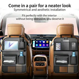 Car Seat Back Storage Bag, Car Interior Accessory, Multi-Pocket Design for Tablets and Tissues, Keep Car Interior Clean and Beautiful, Practical and Stylish