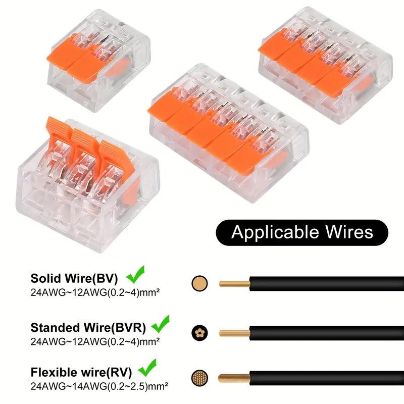 90-Piece Wire Connector Block Set, Reusable Mini Quick Electrical Terminal Connectors for Home Use, Suitable for 2/3/5 Port Connections