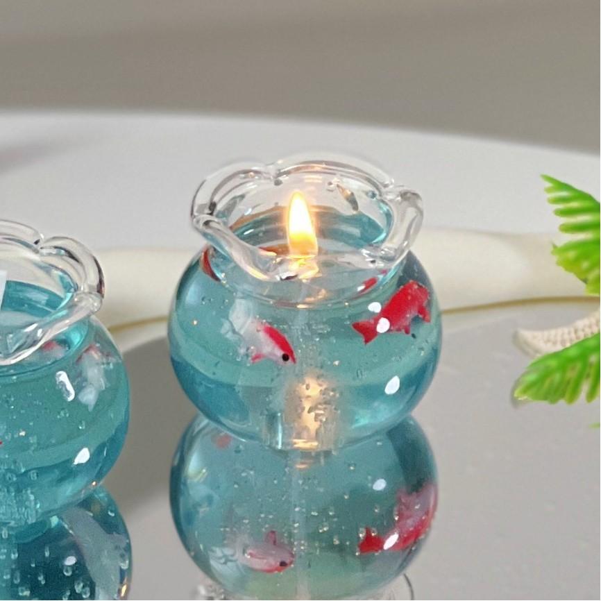Bubble Fish Tank Scented Candle, Cute Elegant Cozy Decor, Ideal Gift for Girlfriend & Besties, Wedding Favor, Artistic Glass Ornament for Living Room, Bedroom & Hallway Ambience