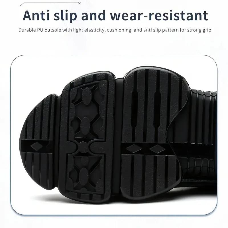 Men's Plus Size Safety Shoes with Rotating Buckle - Steel Toe, Puncture-Resistant, Breathable Mesh Upper, Anti-Smash & Anti-Stab Design, Comfortable Non-Slip Work Sneakers for Industrial & Outdoor Use