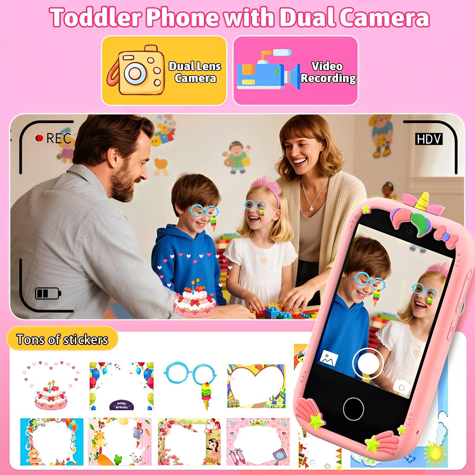 Kids Smart Phone High Sensitivity Touch Screen Toy, Music Player, Perfect Gift for Children, Interactive Learning Device