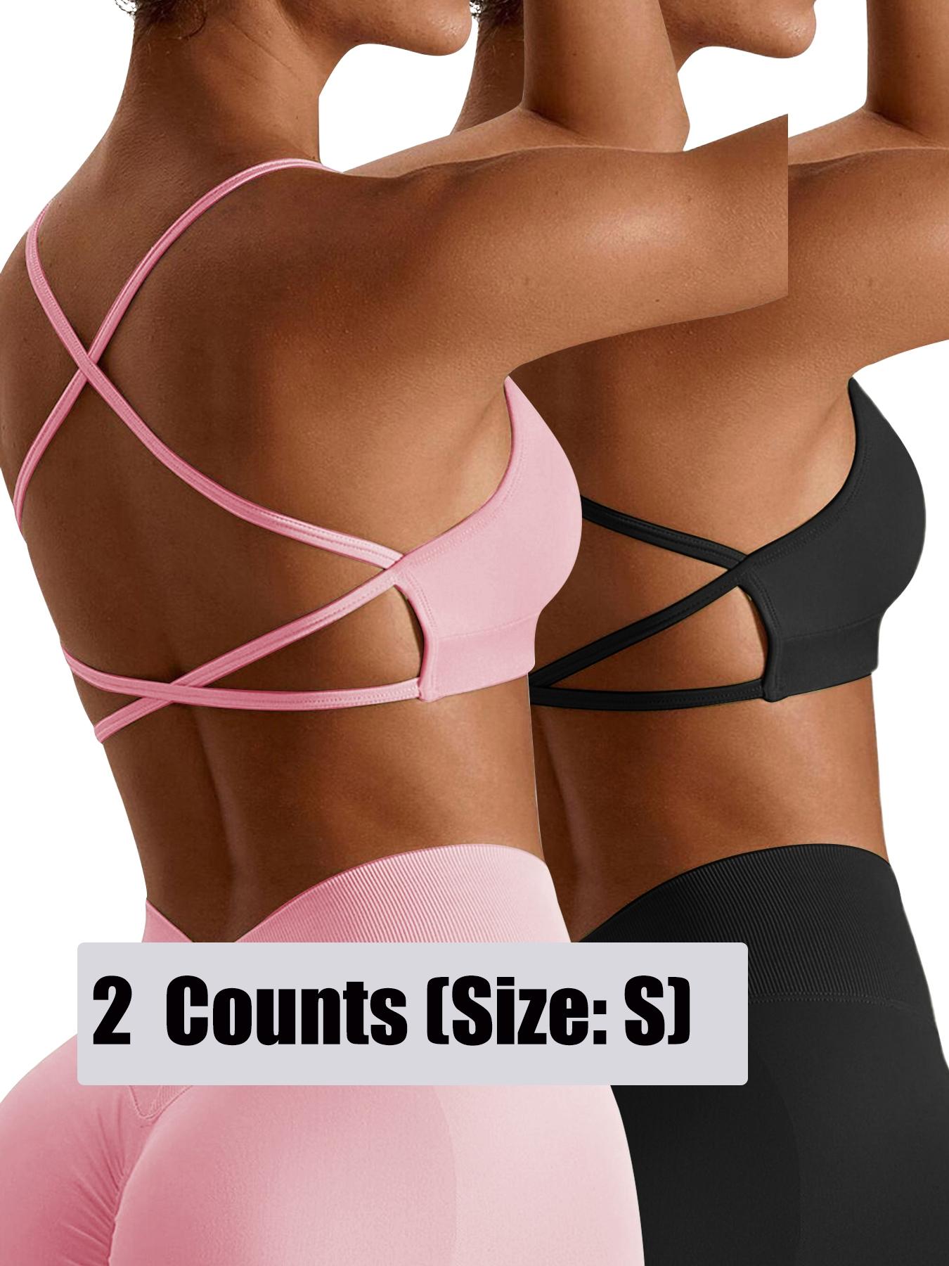 Women's Criss Cross Backless Strappy Sports Bra, Removable Bra Pads Yoga Bra, Running Sports Underwear, Back Beauty Fitness Tops, Sports Underwear for Women Valentine's Day, Gym Clothes